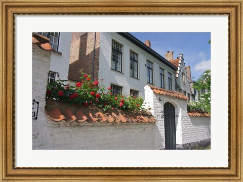 Framed Beguinale House Bruges, Belgium Print