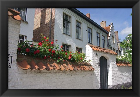 Framed Beguinale House Bruges, Belgium Print