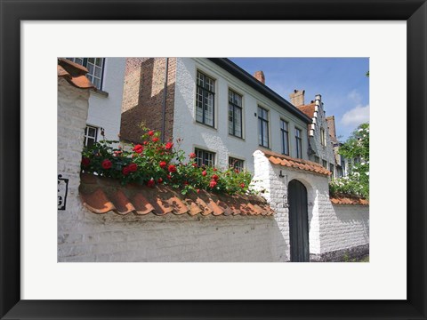 Framed Beguinale House Bruges, Belgium Print