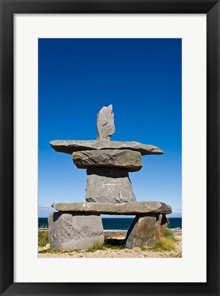 Framed First Nations, Inukshuk Print