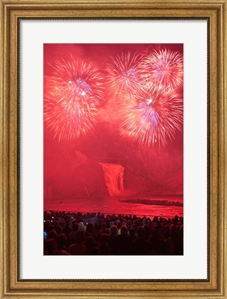 Framed Quebec, Montmorency Falls Park fireworks Print
