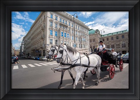 Framed Horse Drawn Carriage in Vienna Print