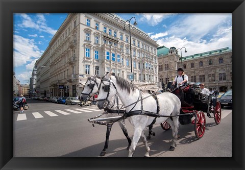Framed Horse Drawn Carriage in Vienna Print