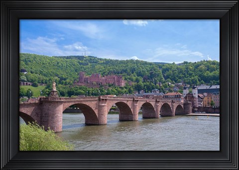 Framed Carl Theodor Bridge, Heidelberg Castle Print