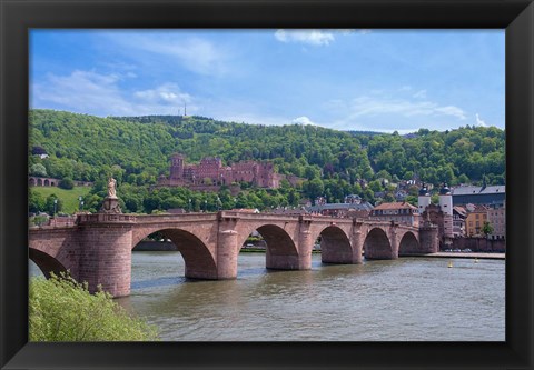 Framed Carl Theodor Bridge, Heidelberg Castle Print