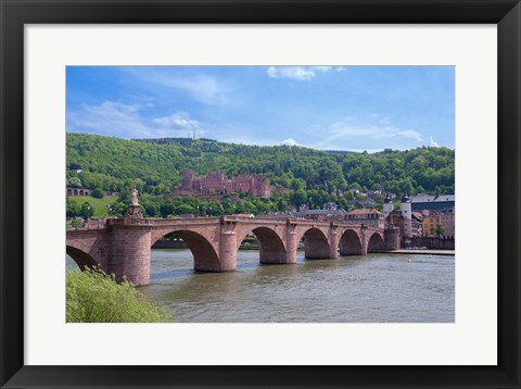 Framed Carl Theodor Bridge, Heidelberg Castle Print