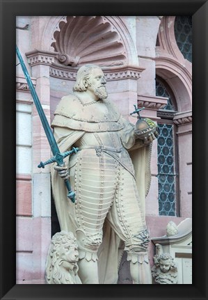 Framed Sculpture of Frederick IV, Heidelberg Castle Print