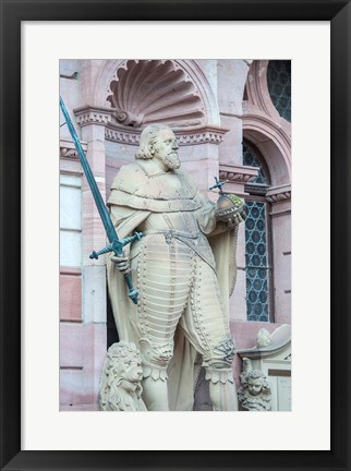 Framed Sculpture of Frederick IV, Heidelberg Castle Print