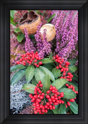 Framed Christmas Floral Decorations Print