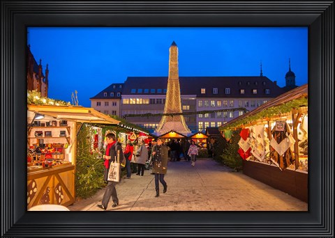 Framed Christmas Market at Twilight, Germany Print