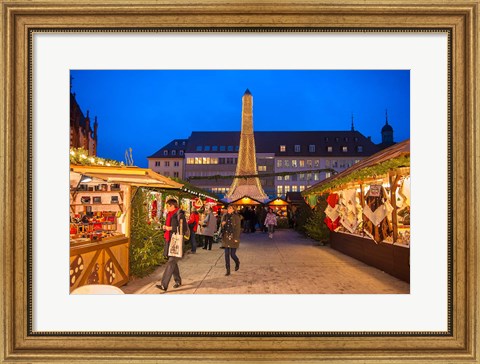 Framed Christmas Market at Twilight, Germany Print