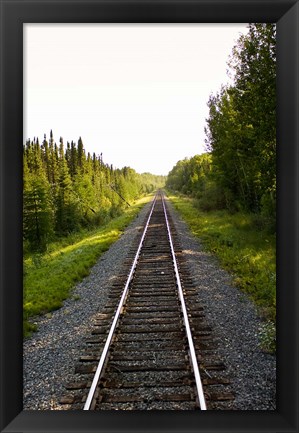 Framed Manitoba Train Tracks Print