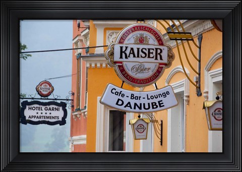 Framed Danube River Cafe and Bar Print