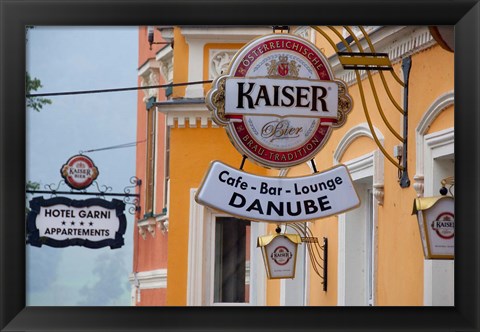 Framed Danube River Cafe and Bar Print