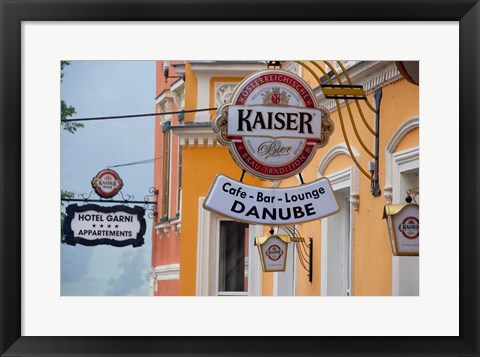 Framed Danube River Cafe and Bar Print