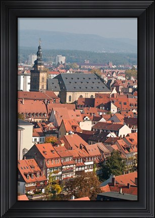 Framed Skyline of Bamberg, Germany Print