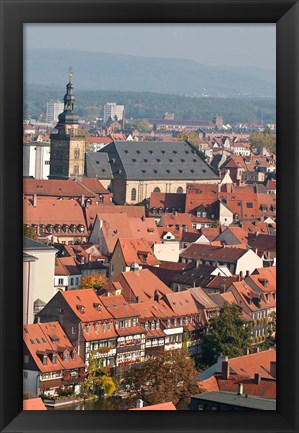 Framed Skyline of Bamberg, Germany Print