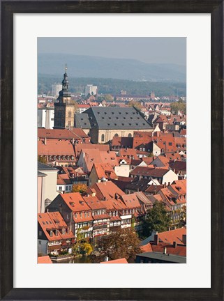 Framed Skyline of Bamberg, Germany Print