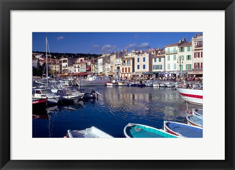 Framed Harbor View, Cassis, France Print