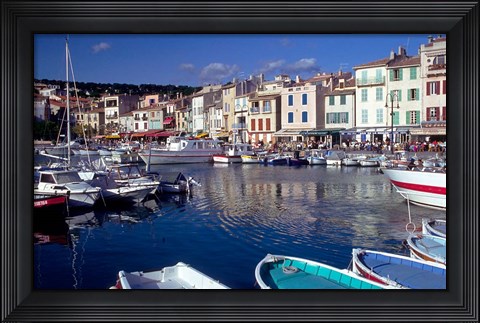 Framed Harbor View, Cassis, France Print