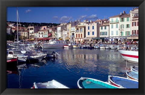 Framed Harbor View, Cassis, France Print