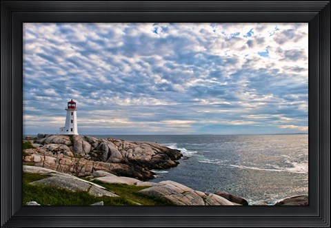 Framed Lighthouse in Peggys Cove, Nova Scotia Print