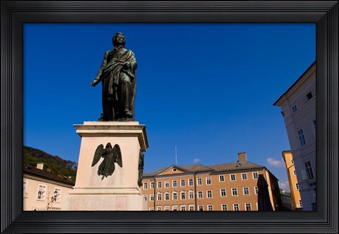 Framed Mozart Statue in Salzburg Austria Print