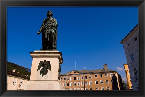 Framed Mozart Statue in Salzburg Austria Print