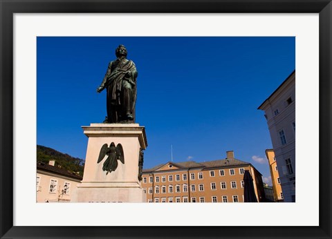 Framed Mozart Statue in Salzburg Austria Print