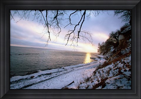 Framed Snowy Coastline, Jasmund National Park Print