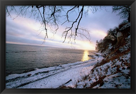 Framed Snowy Coastline, Jasmund National Park Print