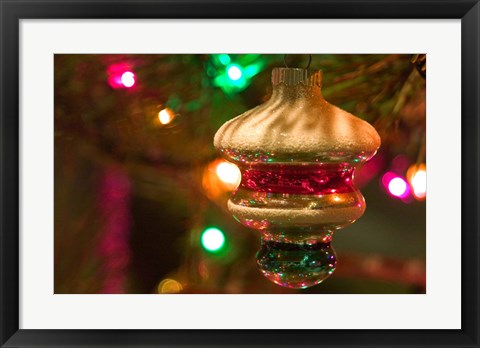 Framed Christmas Tree Ornaments Print