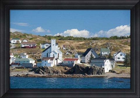 Framed Fishing Village in Labrador Print