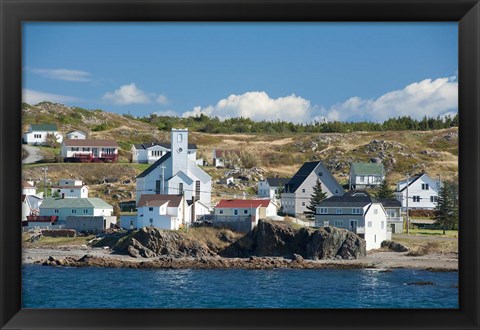 Framed Fishing Village in Labrador Print