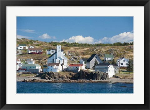 Framed Fishing Village in Labrador Print