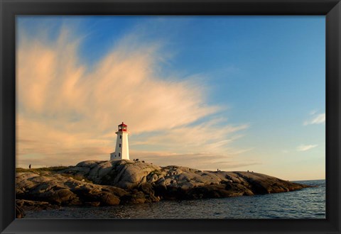 Framed Peggy&#39;s Point Lighthouse at Sunset Print