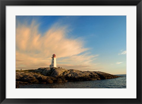 Framed Peggy&#39;s Point Lighthouse at Sunset Print