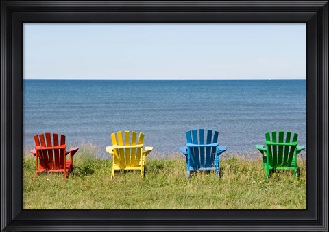 Framed Beach Chairs on Prince Edward Island Print
