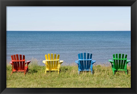 Framed Beach Chairs on Prince Edward Island Print