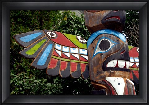 Framed Tadoussac Native American Totem Pole Print