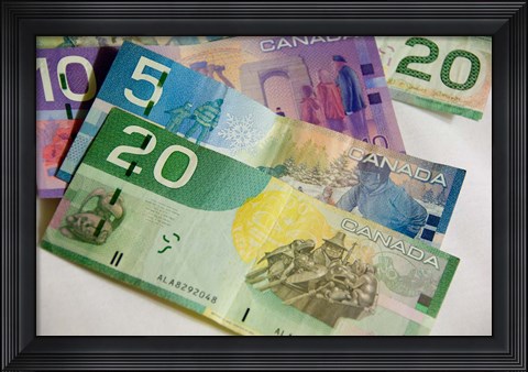 Framed Money, Canadian Currency Print
