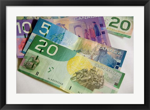 Framed Money, Canadian Currency Print