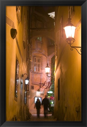 Framed Griechengasse Visitors in Vienna, Austria Print