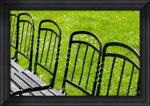 Framed Park Benches in Palace Gardens, Austria Print