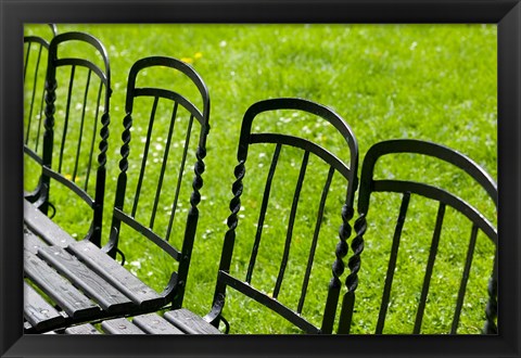 Framed Park Benches in Palace Gardens, Austria Print