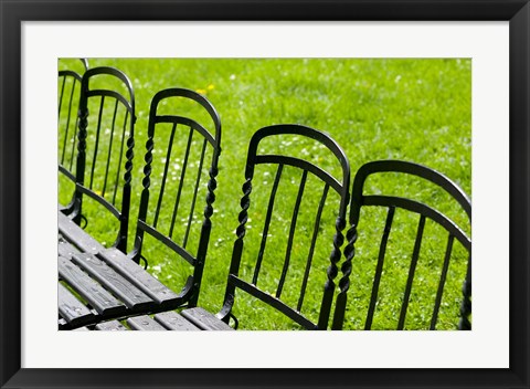 Framed Park Benches in Palace Gardens, Austria Print