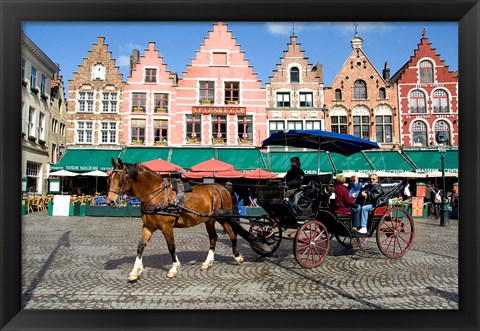 Framed Medieval Market Square, Belgium Print