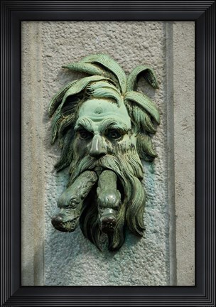 Framed Fountain in Belgium Print