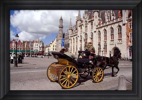 Framed Horsedrawn Carriage Ride, Belgium Print