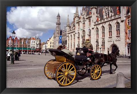 Framed Horsedrawn Carriage Ride, Belgium Print